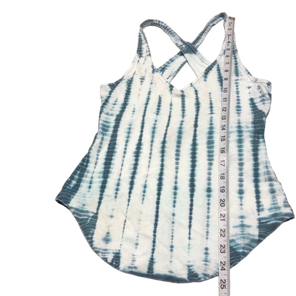 Chaser Vintage Rib Cross Back VNeck Shirttail Tank Size M - Picture 8 of 9